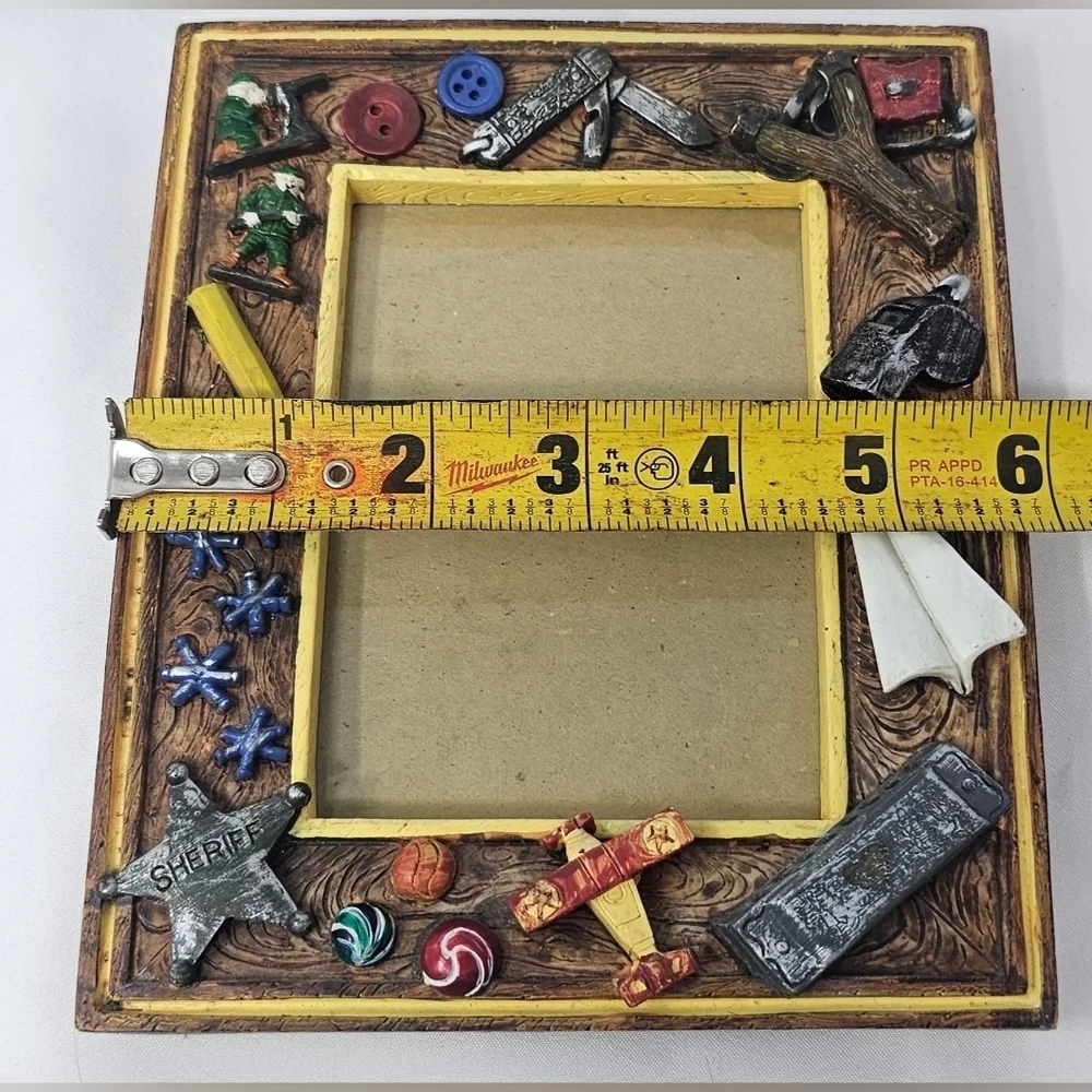 Russ Handpainted Resin Photo Frame Boys Childhood Toys 3.5x5 Photo Ready